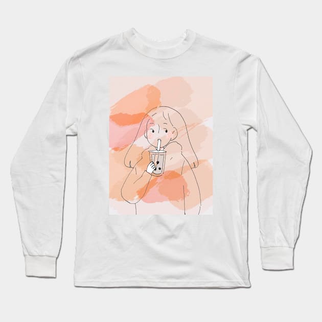 HI BUBBLE TEA Long Sleeve T-Shirt by gollofleur